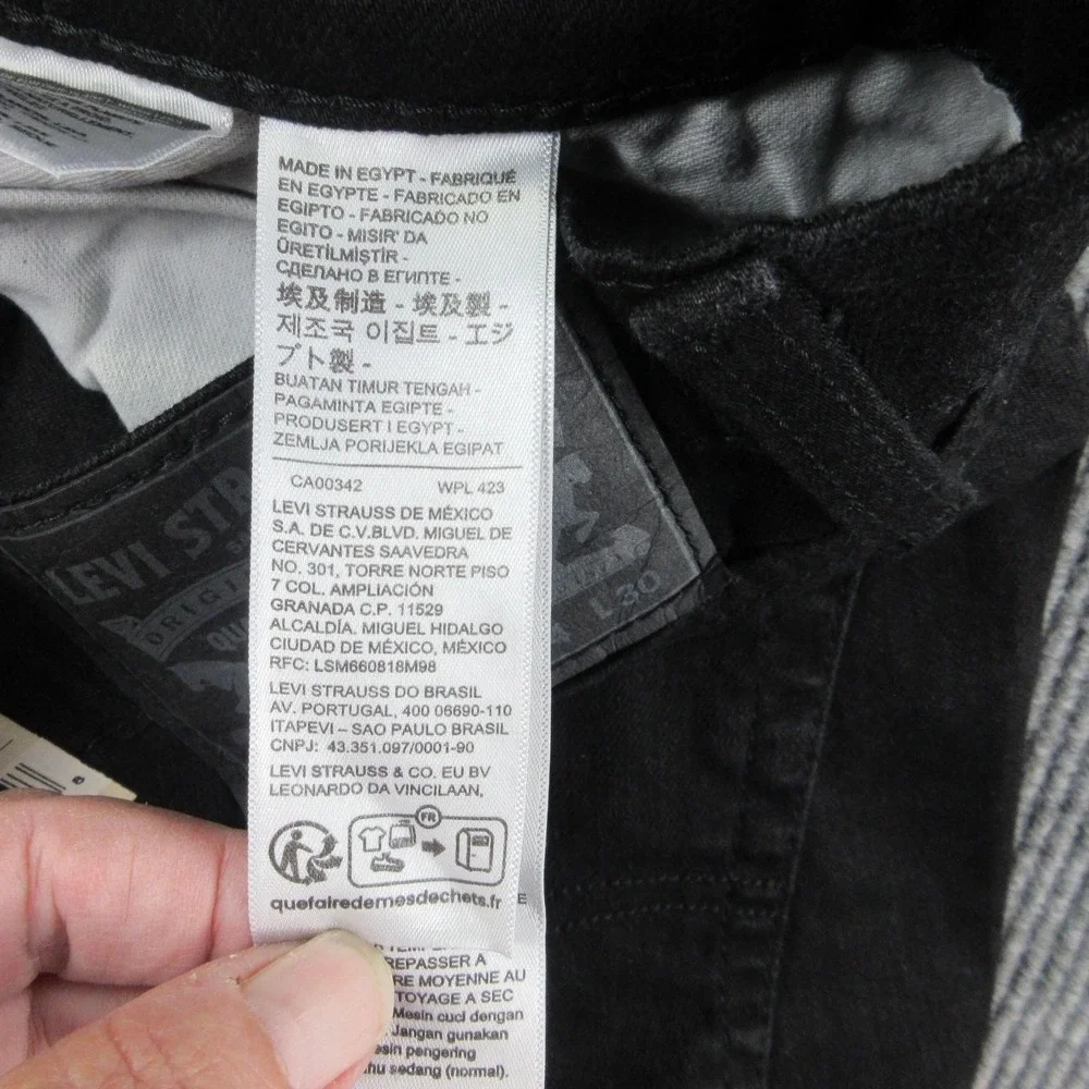 Levi's 559 Jeans Mens W34 L30 Black Relaxed Straight Stretch Denim 35x29.5* NWT
